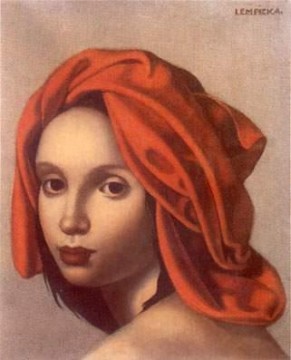  Tamara Lienzo - el turbante naranja 1935 contemporánea Tamara de Lempicka
